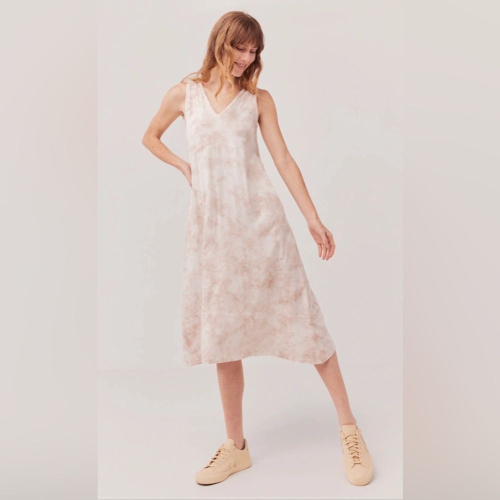 NWT - PACT organic cotton tie die pattern midi dress - large